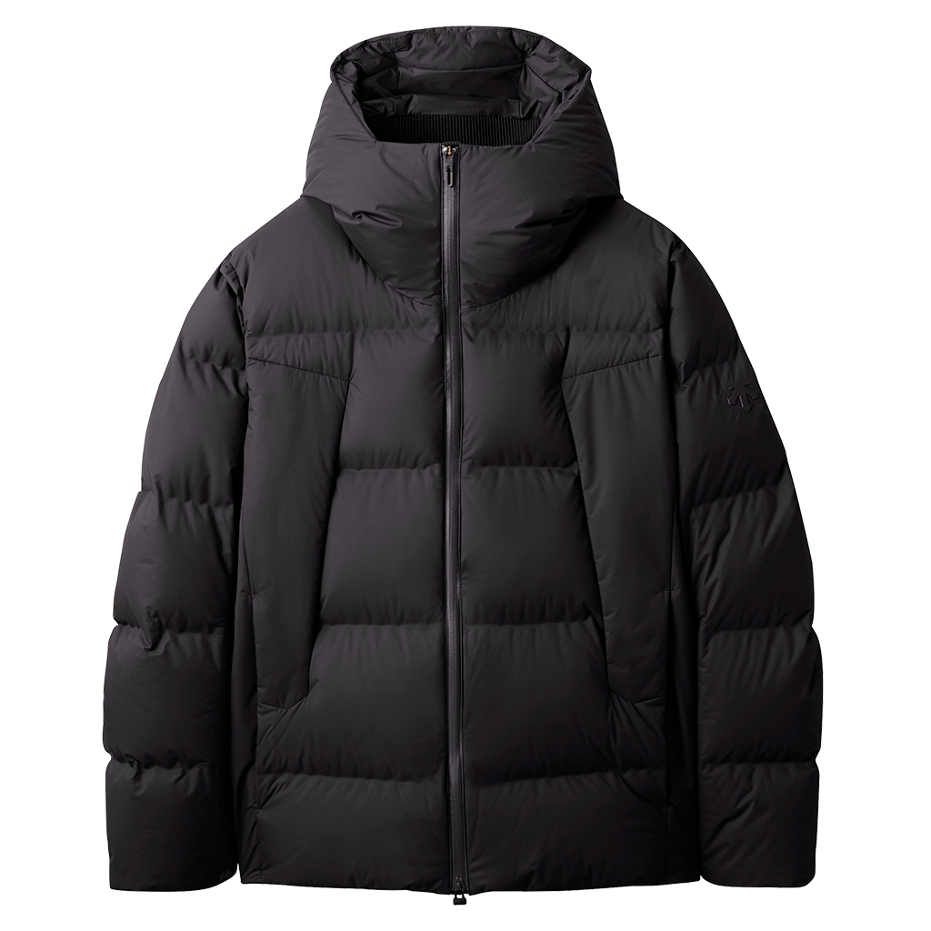 Down jacket with heat welded seams