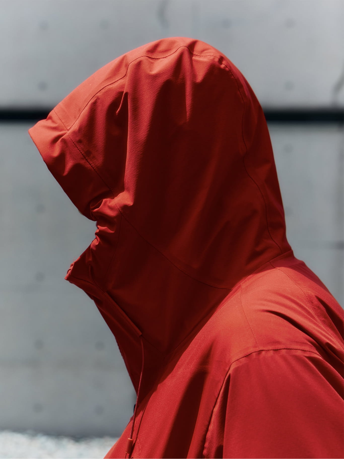 HARD SHELL JACKET CREASのフードディテール