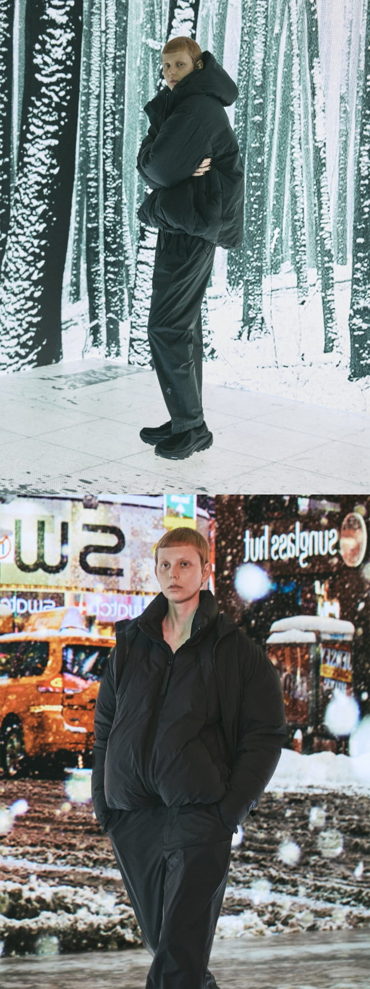 DESCENTE × N.HOOLYWOOD COMPILE LIGHT LAYERED PANTS ブラックの着用スタイリング