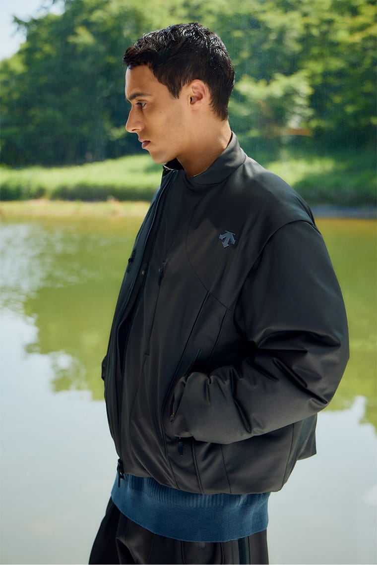 VEGAN LEATHER 2WAY DOWN JACKET